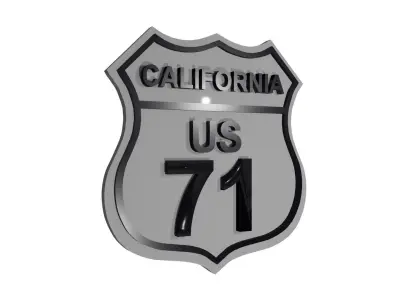Sign California US 17 3D model