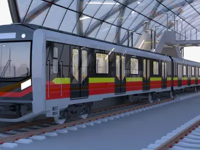 Warsaw metro station 3D model