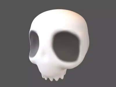 Cartoon Skull v2 001 Low-poly 3D model