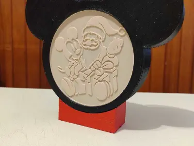 Santa and Mickey Litho lamp and Christmas stickers 3D print model