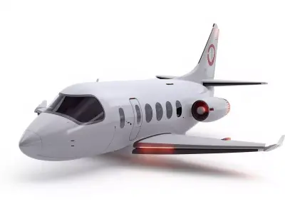 Futuristic Cartoon Passenger Plane 3D Model Low-poly 3D model