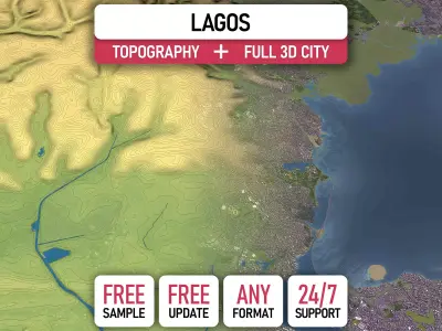 Lagos - Topography Terrain 3D City Model 3D Model Pack