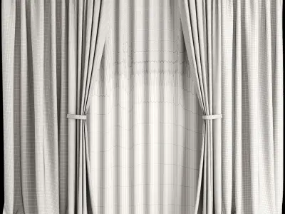 Silk and Cotton Curtain Low-poly 3D model