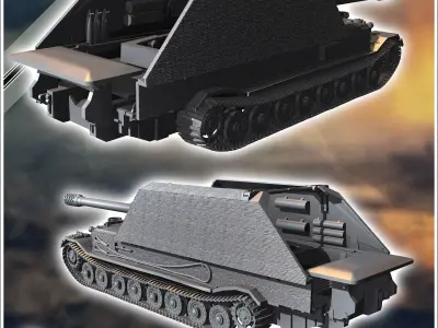 Waffentrager Grille 19 210mm on Tiger VK 4501 P Porsche - German 3D print model V1