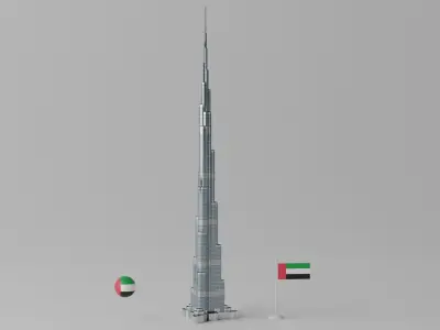 Burj Khalifa Dubai Tower 1 3D model