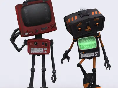 3DRT-Infobots tv robots Low-poly 3D model