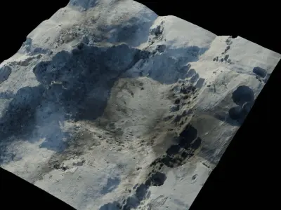 Landscape 3D model Low-poly 3D model