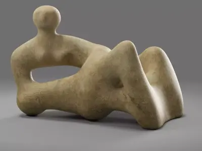 Henry Moore Recumbent Figure Low-poly 3D model