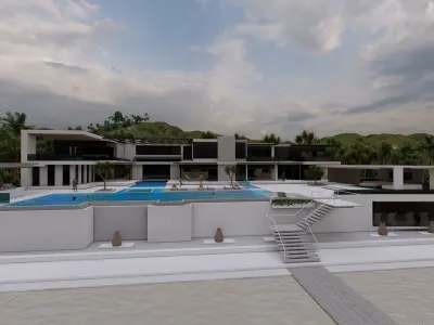 Casa Scene-villa-modern house 3D model 38