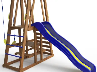 Yukon III Wooden Swing Set 3D model