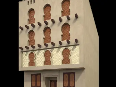 Exterior of classic building in islamic style 3D model