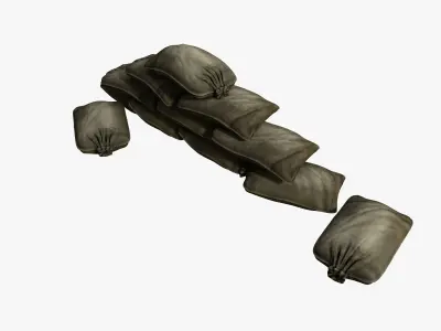 Sandbags pile of pillows 3D model