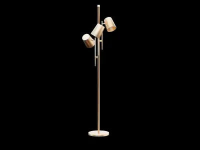 3 Bulb Living Room Lamp Low-poly 3D model