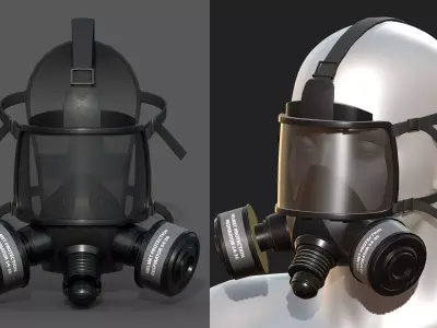 Gas mask helmet 3d model military combat fantasy  Low-poly 3D model