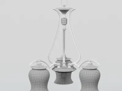 Light Bronze Chandelier 3D model