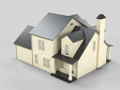 Cottage House Design 14T5  Low-poly 3D model