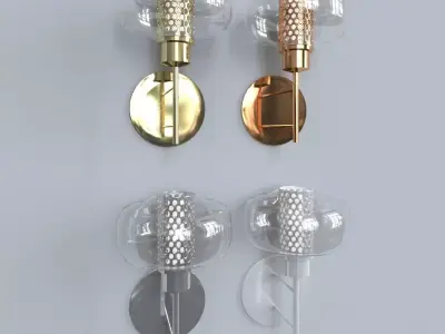 light 2 set of four wall sconces 3D model
