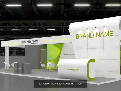 1 with 16 Exhibition Stand  Booth 3D model 3D Model 3D Model Pack