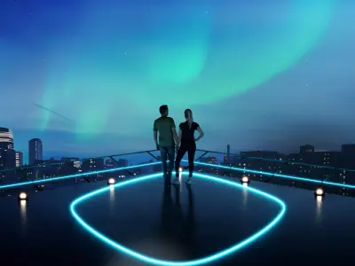 rooftop two people 3D model