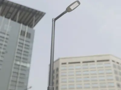 Street Light 12 Pole 3 Version 1 Low-poly 3D model