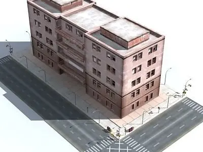 Low poly city block 14 Low-poly 3D model