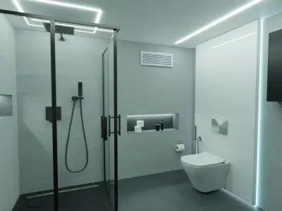 Bathroom Interiors Low-poly 3D model