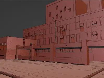 PARKING LOT 3D MODEL LOW POLY Low-poly 3D model