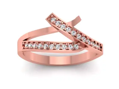 Solitaire Wedding Engagement Women Rings By Pass Ring 3D print model purchase