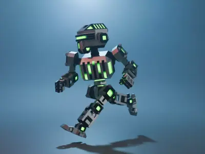 Sci-fi Robot X-25-3 low-poly stylized Low-poly 3D model