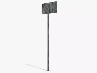 Damaged Go Left Sign Low-poly 3D model