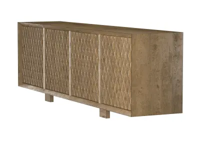 Cerused Oak Four Door Cabinet 3D model