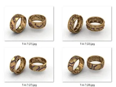 alans ring 30 pieces drawing 3d rihone drawing ring rings  3D print model