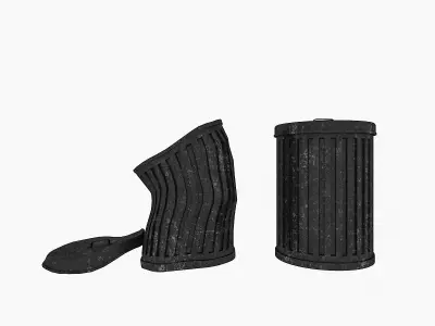 broken garbage bucket Low-poly 3D model