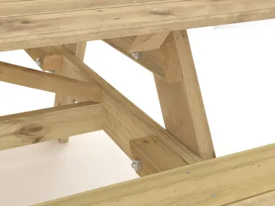 Picnic Table Low-poly 3D model