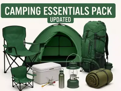 Camping  Pack 3D Model Pack 9 models Low And High Poly  Low-poly 3D model