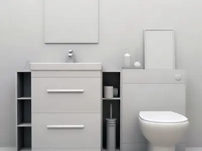 Fitted bathroom furniture 3D model