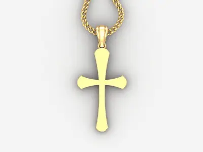 Light Gold 18K Cross Pendant 1CP011 3D print model