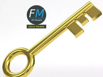 Stylized key 2 3D model