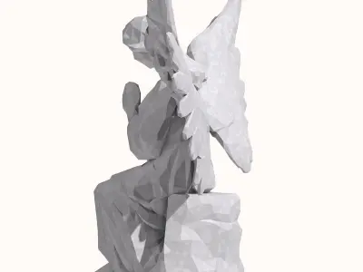 Angel statue low poly 2 3D print model
