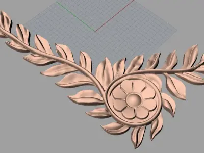 Door flower relief model STL format for CNC carving E477 3D model