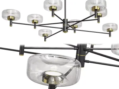 Modern Black Sputnik Chandelier Low-poly 3D model
