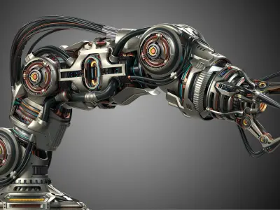 Sci-Fi Robotic Arm Advanced - Rigged and Animated 3D model