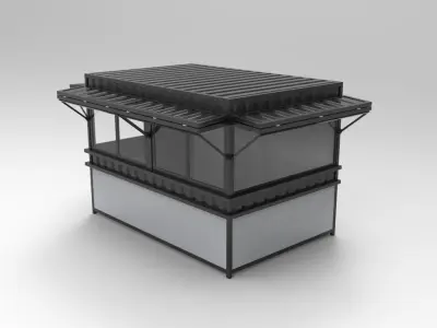Universal Booth Semi Container 3D model