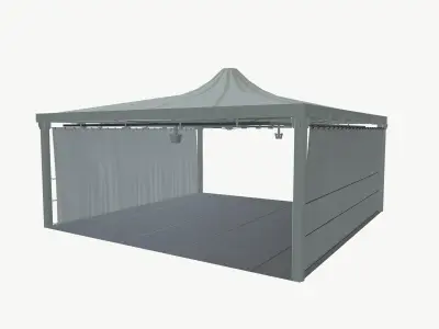 Tent with curtains 3D model