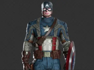 Captain America Steve Rogers from First Avenger 3D model