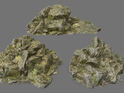 Rock Set Low-poly 3D model 19
