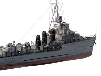 WW2 HEAVILY ARMED PATROL SHIP 3D model