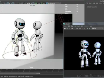 Robot Rigged 3D model Low-poly 3D model