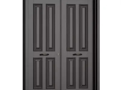 Entrance doors Wooden classic double door 3D model