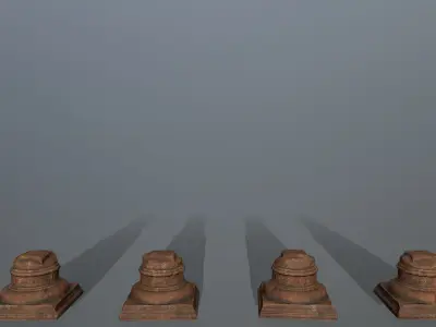 broken pillar Low-poly 3D model